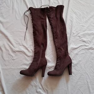 Over the knee heeled boots